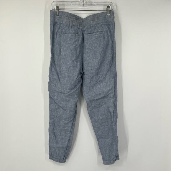 Athleta Cabo Linen Joggers Blue Drawstring High Rise - Picture 5 of 9